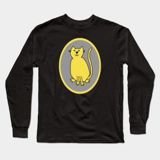 Illuminating Cat on Ultimate Gray Oval Long Sleeve T-Shirt